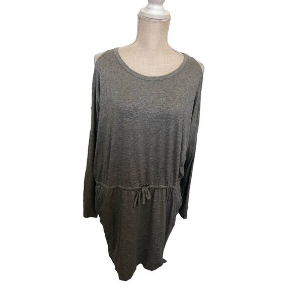 Chaser Gray and Silver Sparkle Cold Shoulder Tunic Top - M - Picture 1 of 4